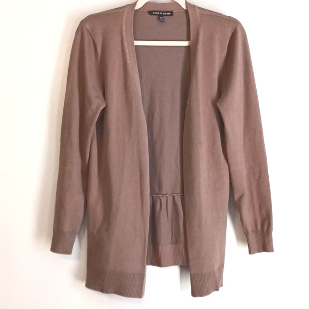 Cable & Gauge "Coffee Brown" Skirt Cardigan in Size Medium
